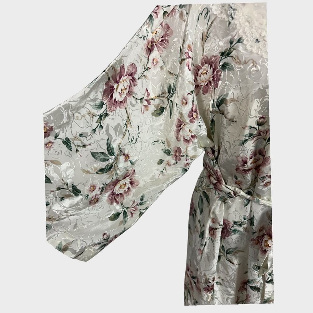 Vintage California Dynasty Medium 100% Polyester Floral Nightgown and Robe Set - Picture 14 of 16